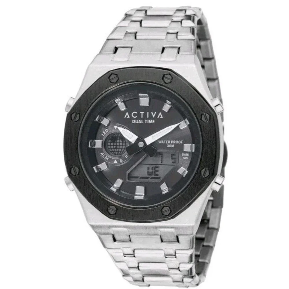 Activa Signal X Invicta Analog/Digital Watch 45.5mm ACWM303-005 Silver Unisex
